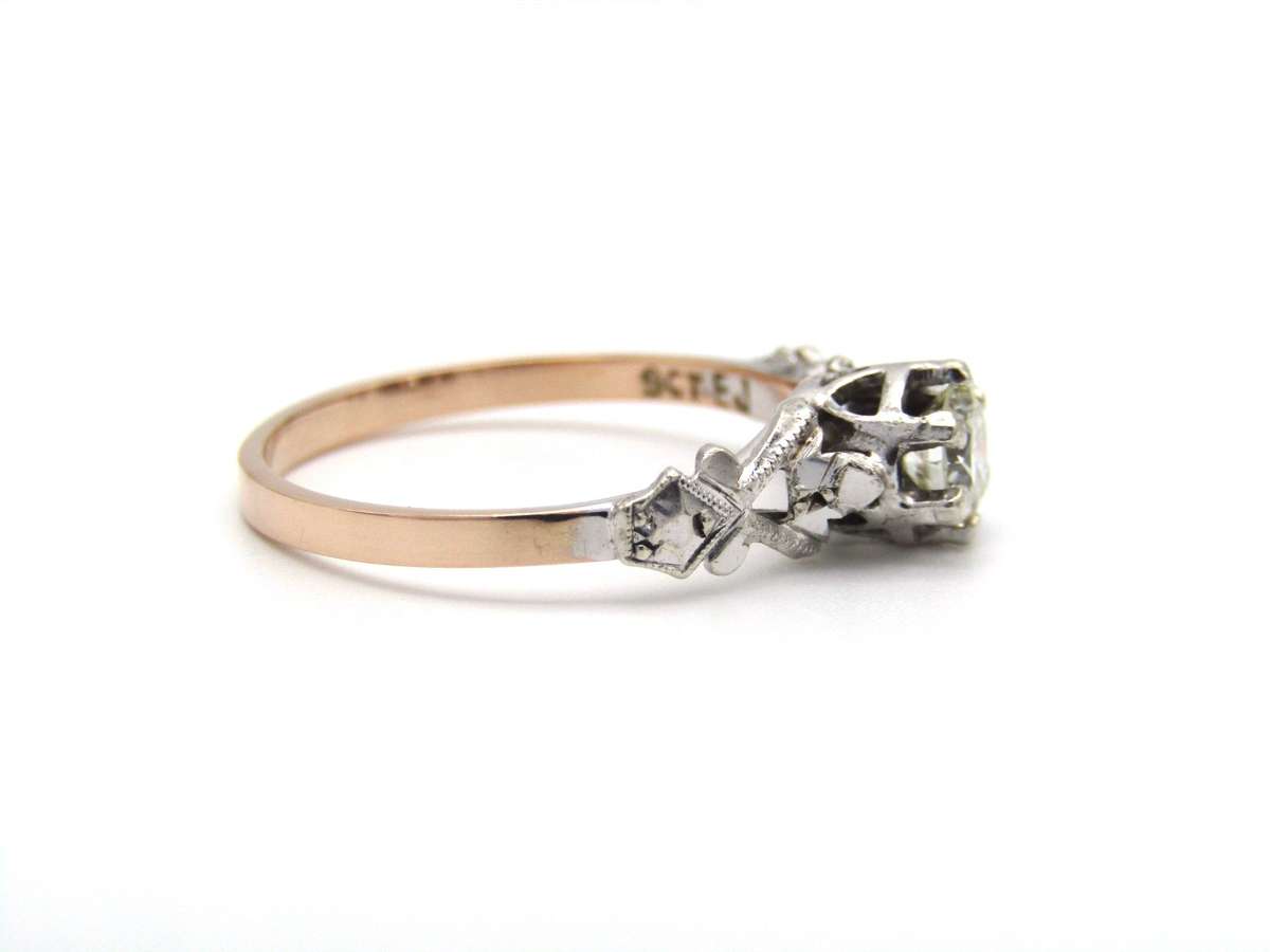 Mid-century, 9K gold diamond ring