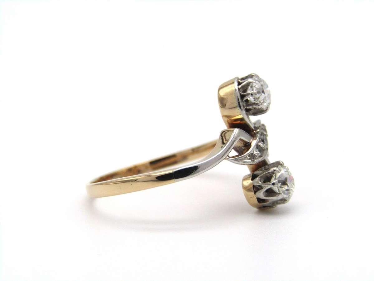 Edwardian, 14K gold diamond ring