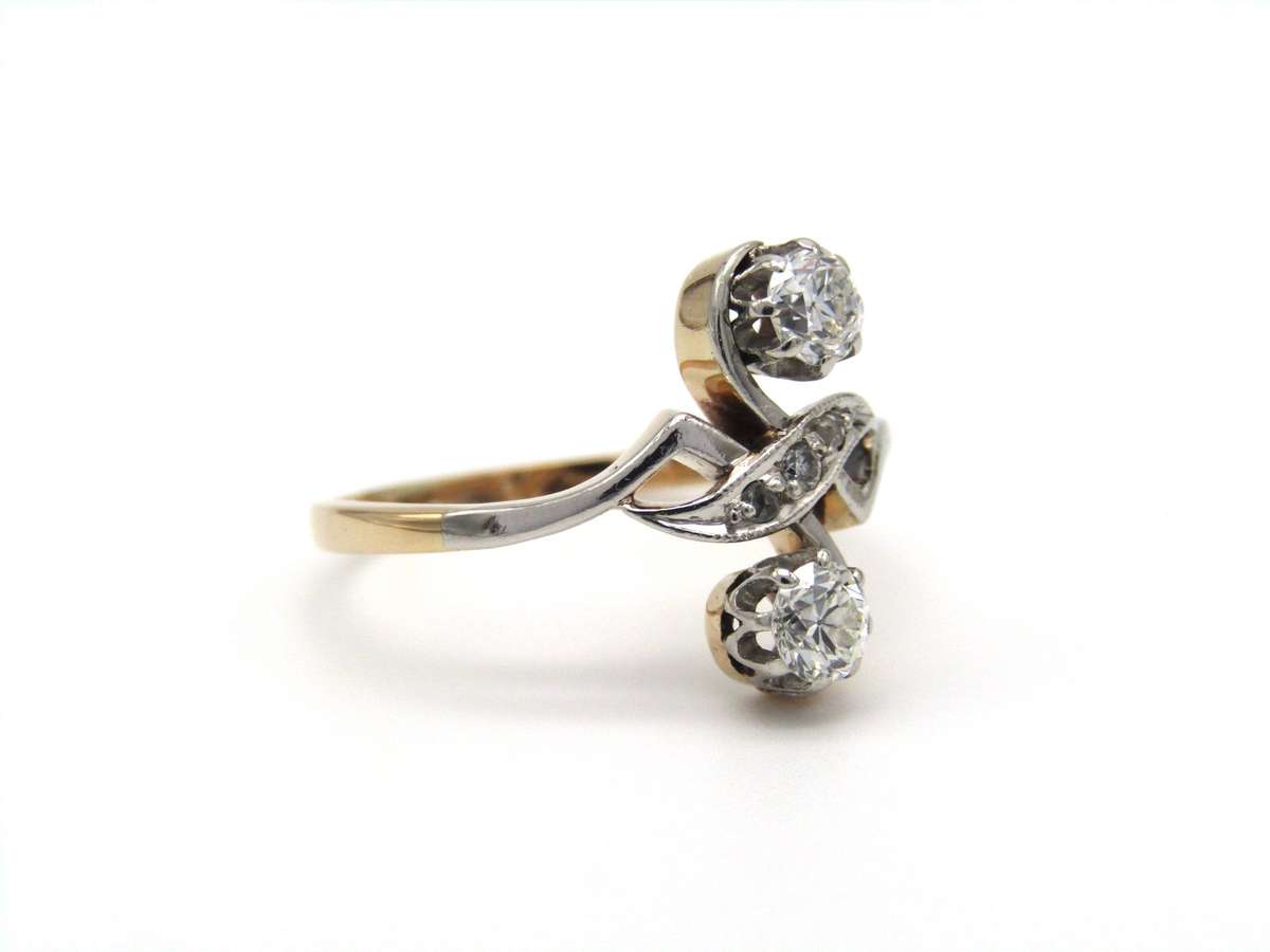 Edwardian, 14K gold diamond ring