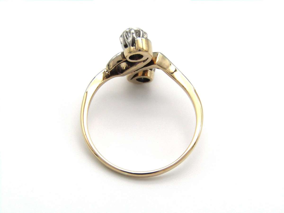Edwardian, 14K gold diamond ring