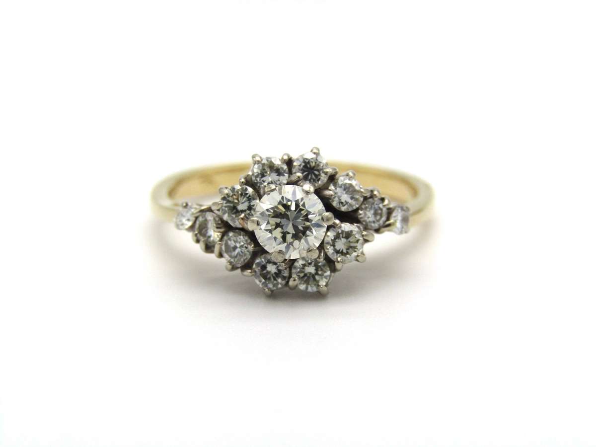 Vintage, 18K gold diamond engagement ring