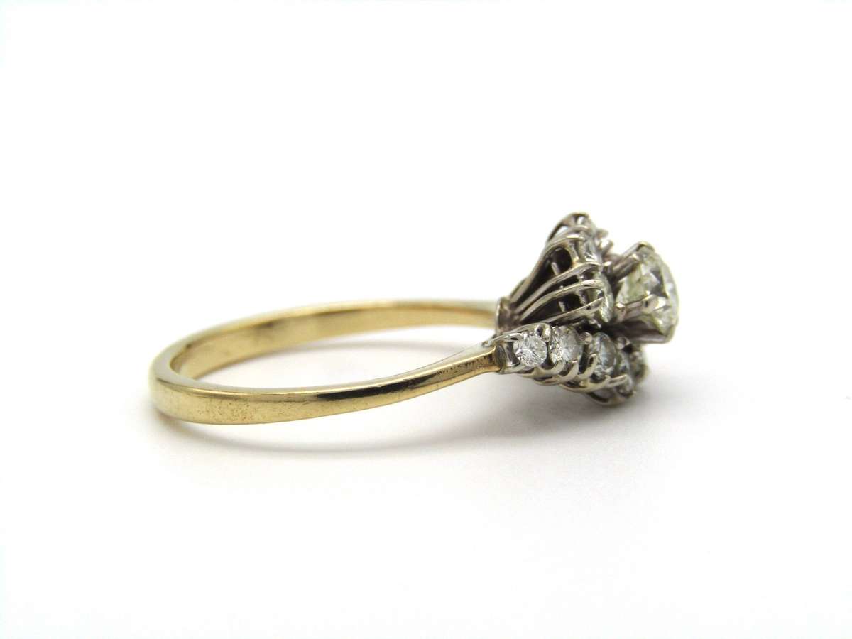 Vintage, 18K gold diamond engagement ring