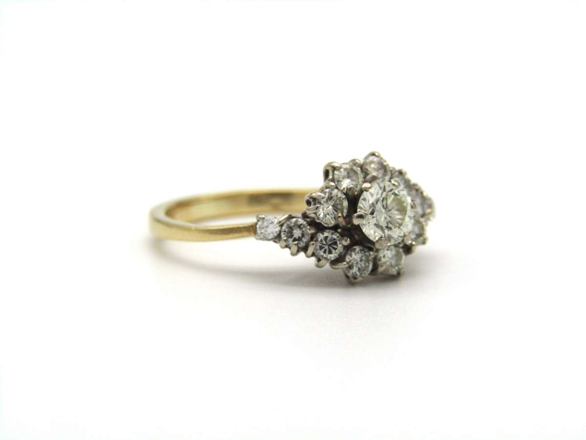 Vintage, 18K gold diamond engagement ring