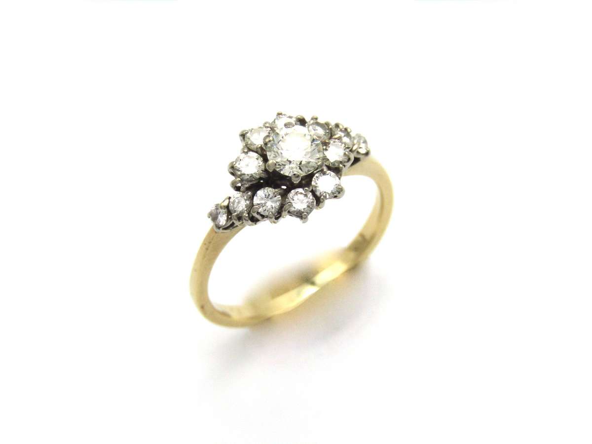 Vintage, 18K gold diamond engagement ring