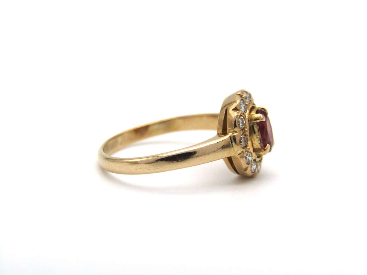 Vintage, 18K gold ruby and diamond ring