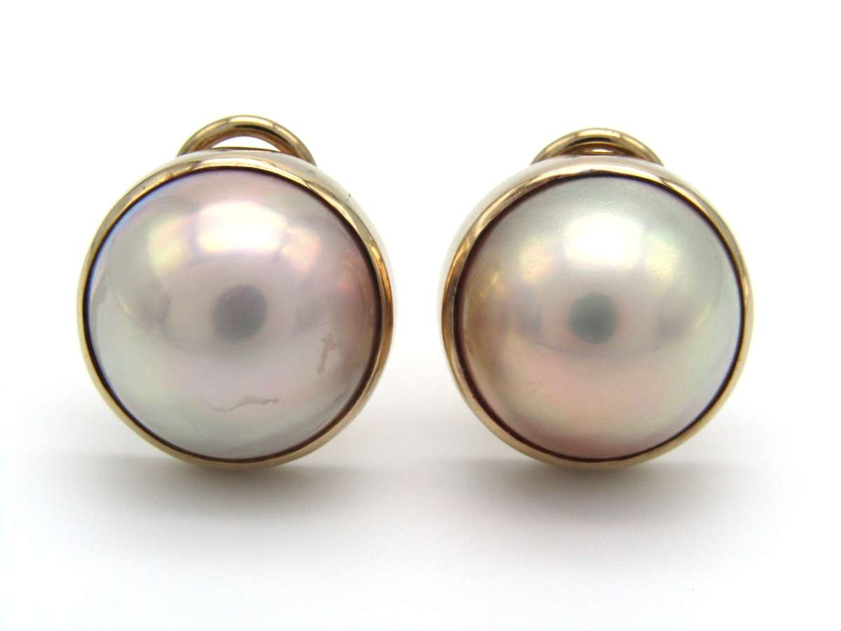 Vintage, 9K gold made pearl earrings