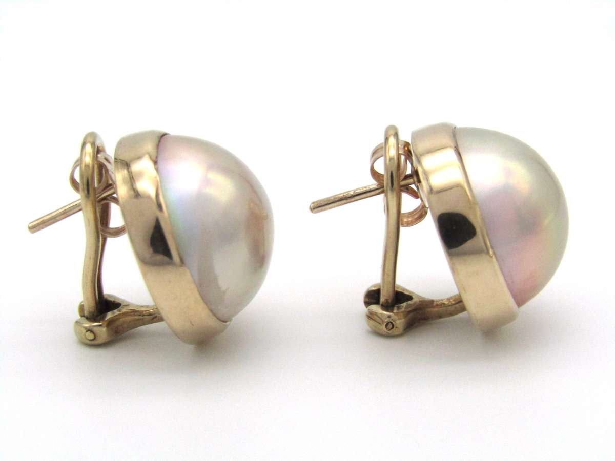 Vintage, 9K gold made pearl earrings