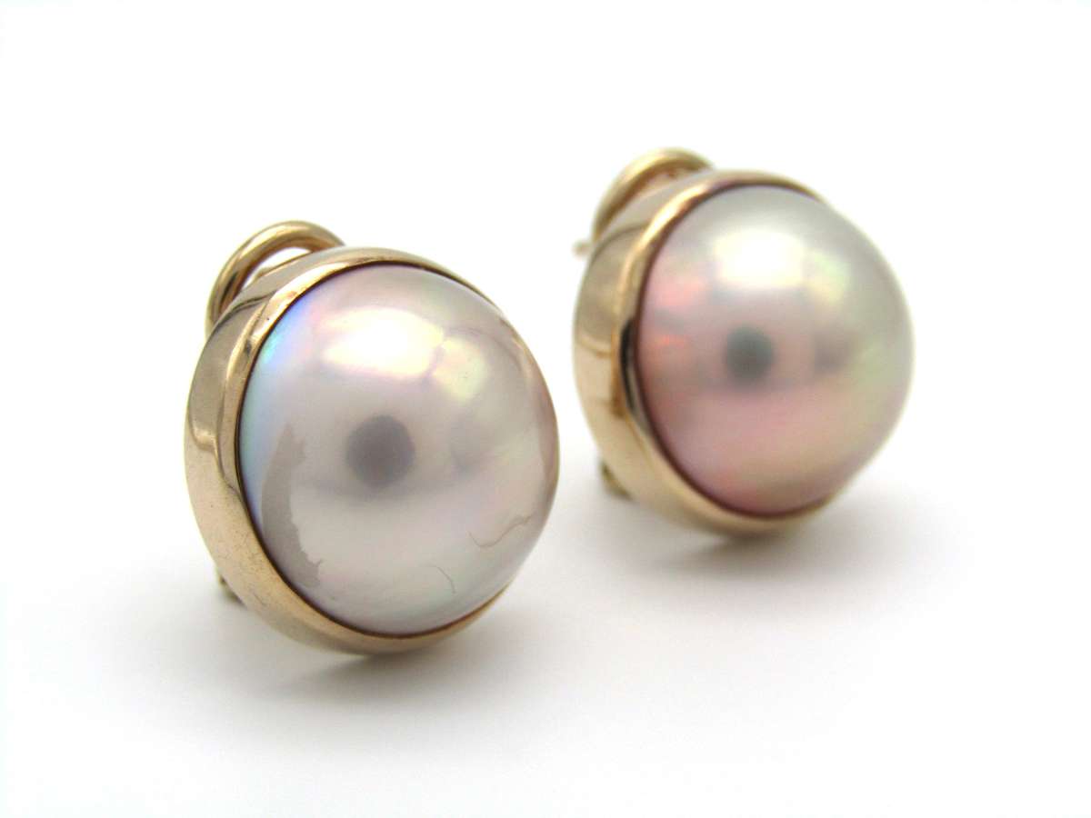 Vintage, 9K gold made pearl earrings