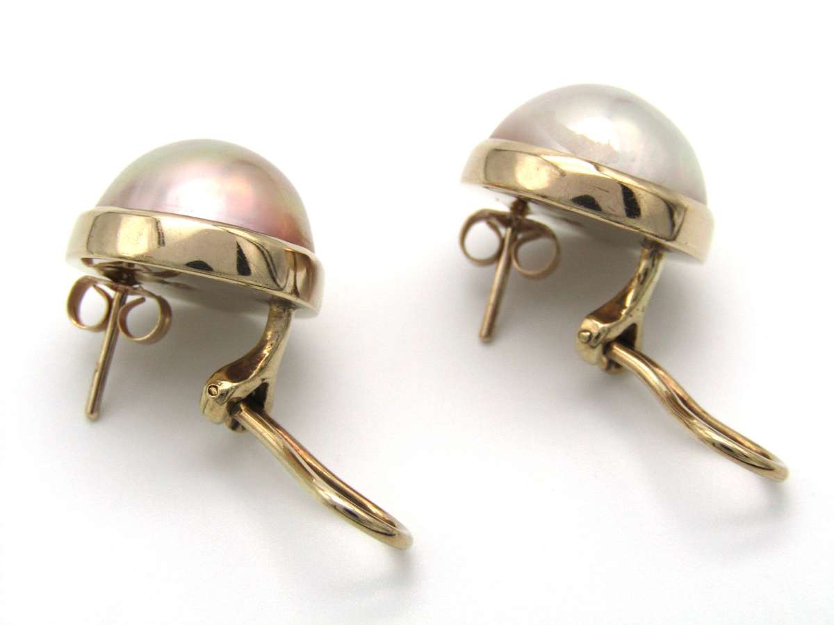 Vintage, 9K gold made pearl earrings