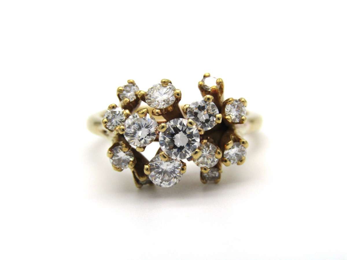 Mid-century, 18K gold diamond ring