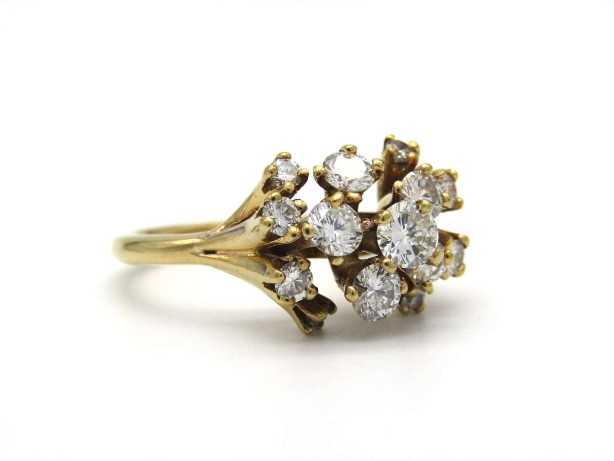 Mid-century, 18K gold diamond ring