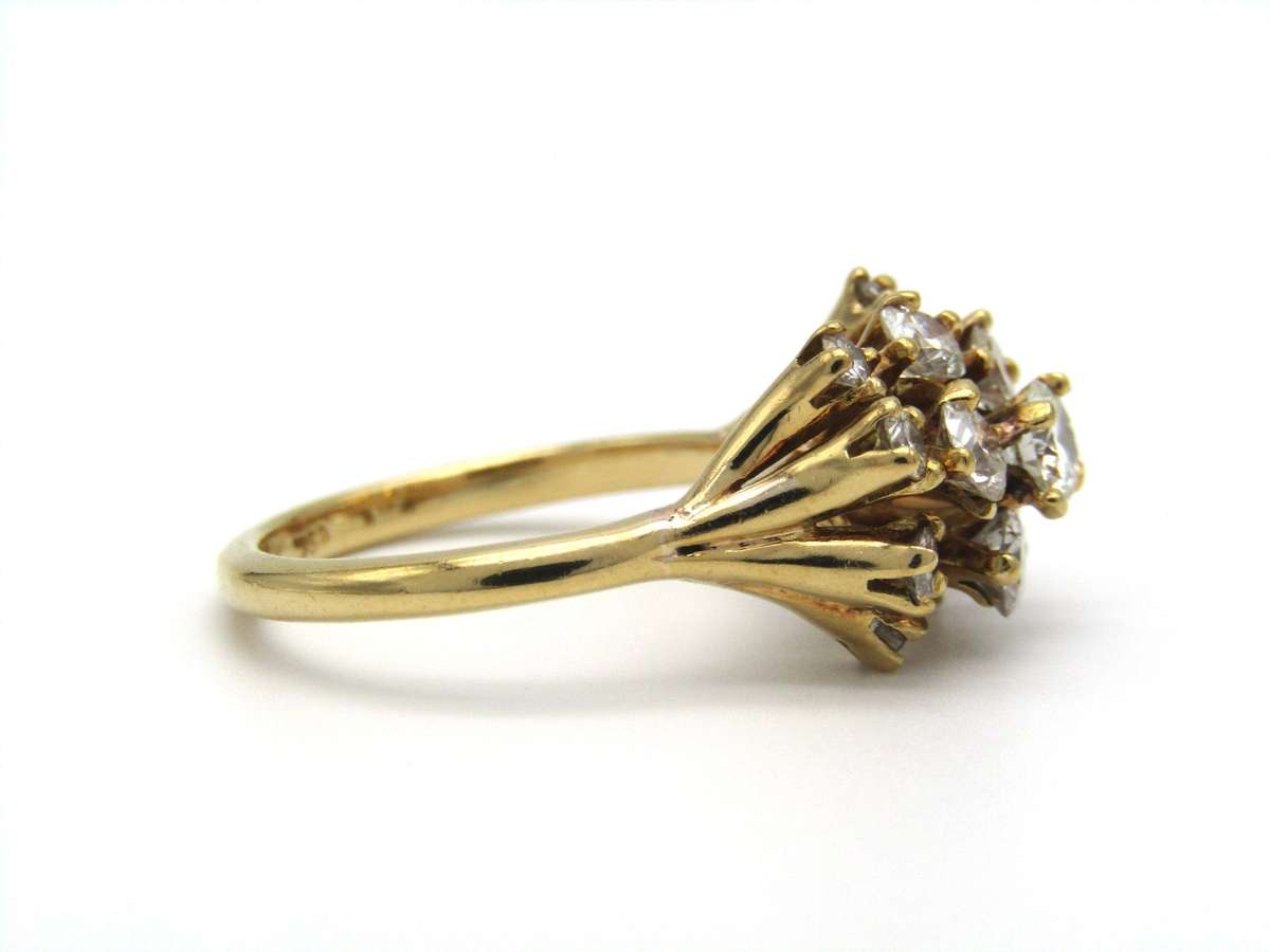 Mid-century, 18K gold diamond ring