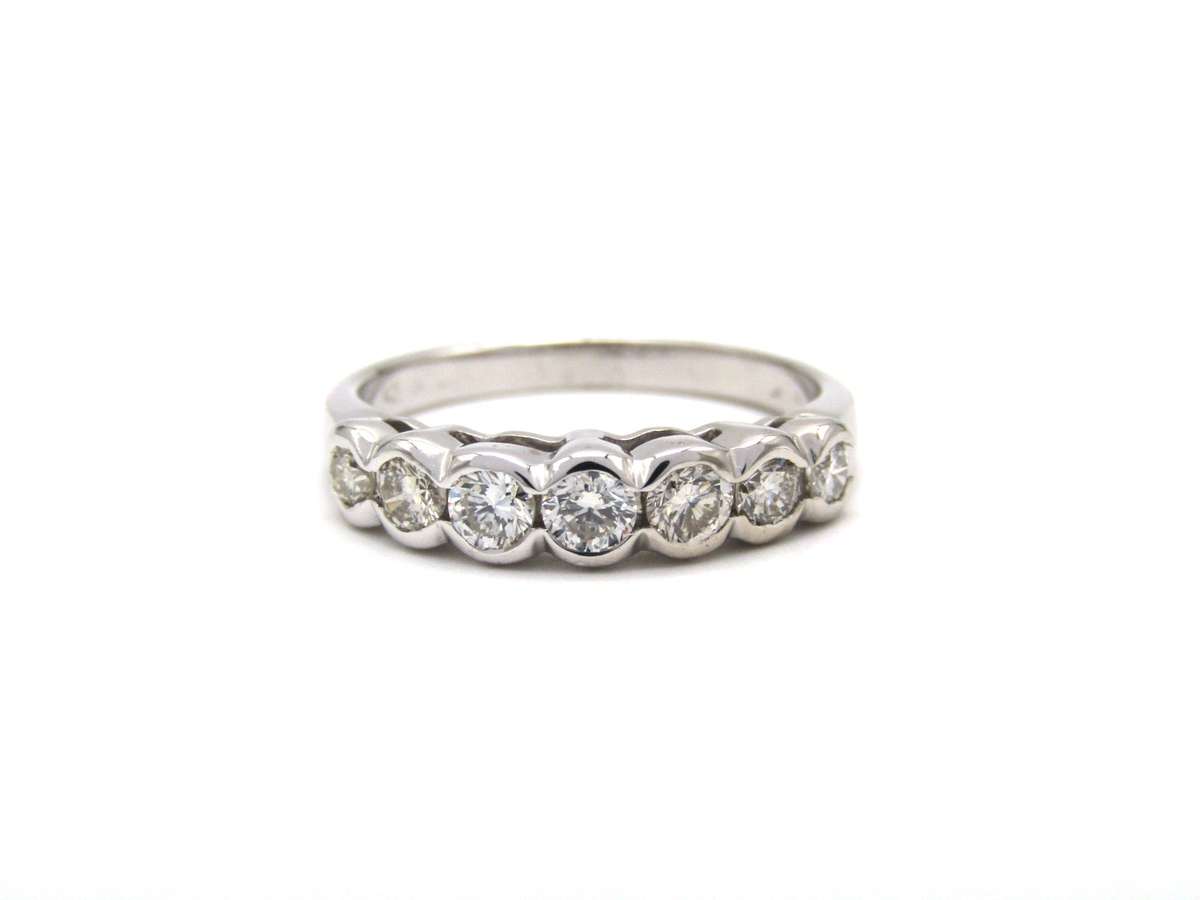 Estate, 18K gold diamond half eternity ring