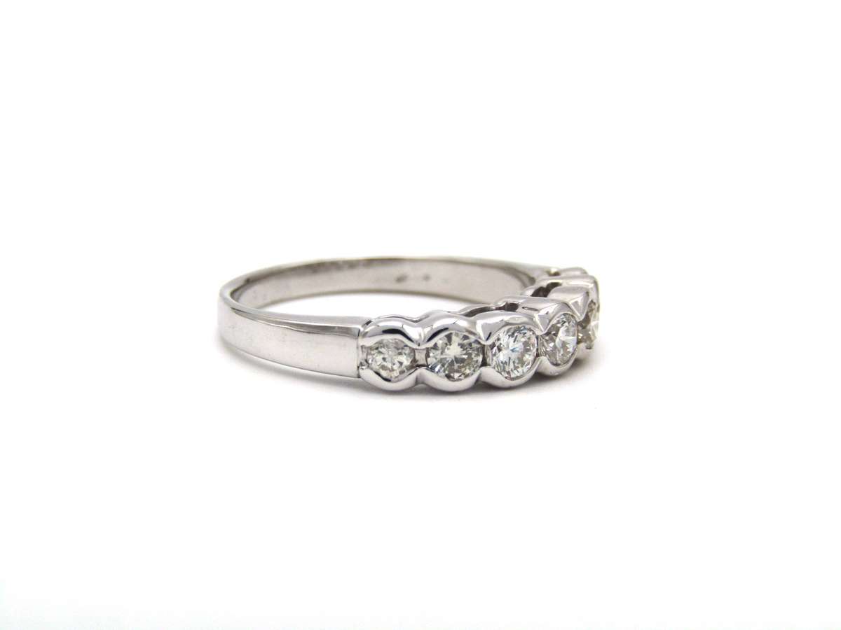 Estate, 18K gold diamond half eternity ring