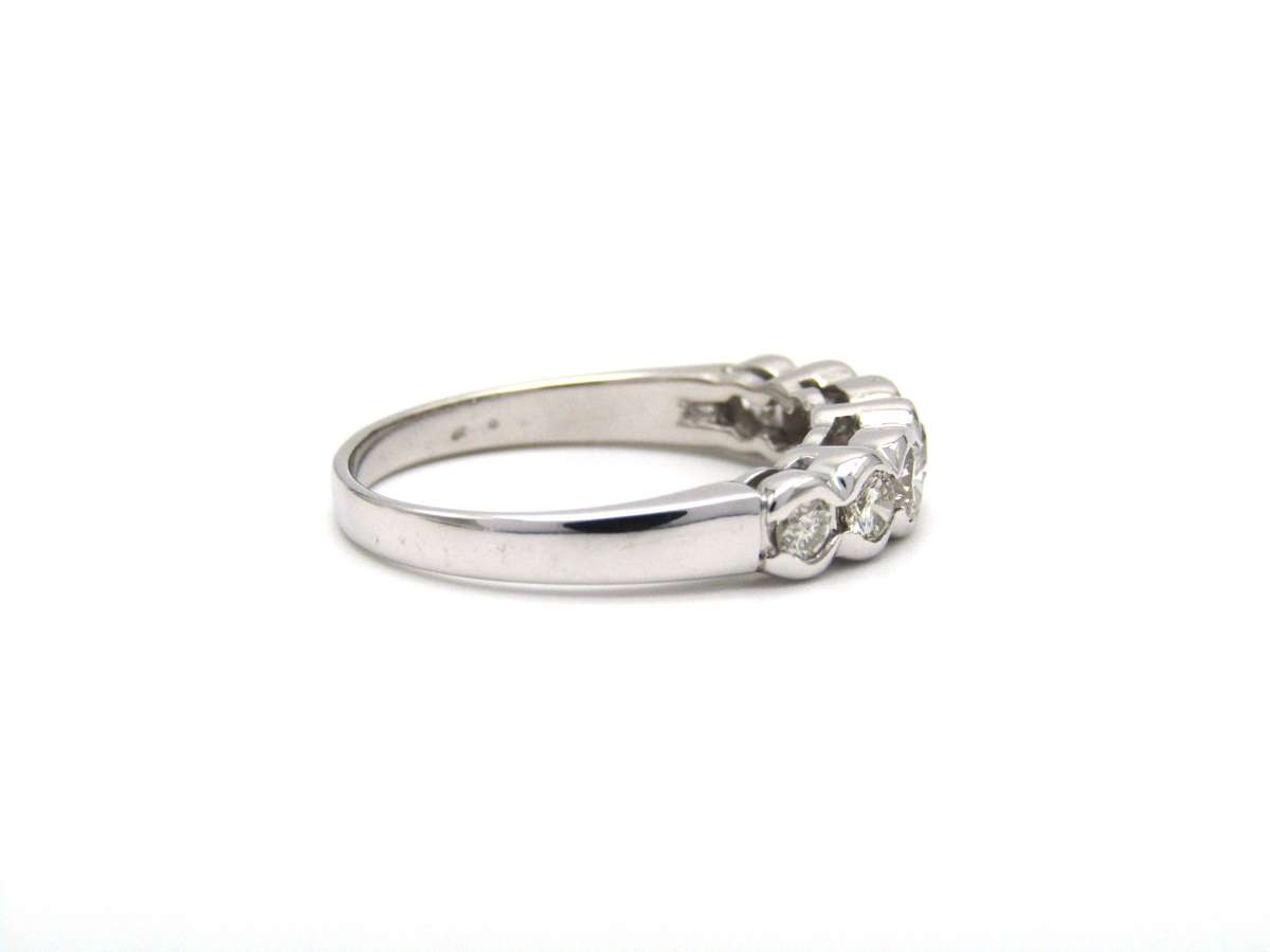 Estate, 18K gold diamond half eternity ring