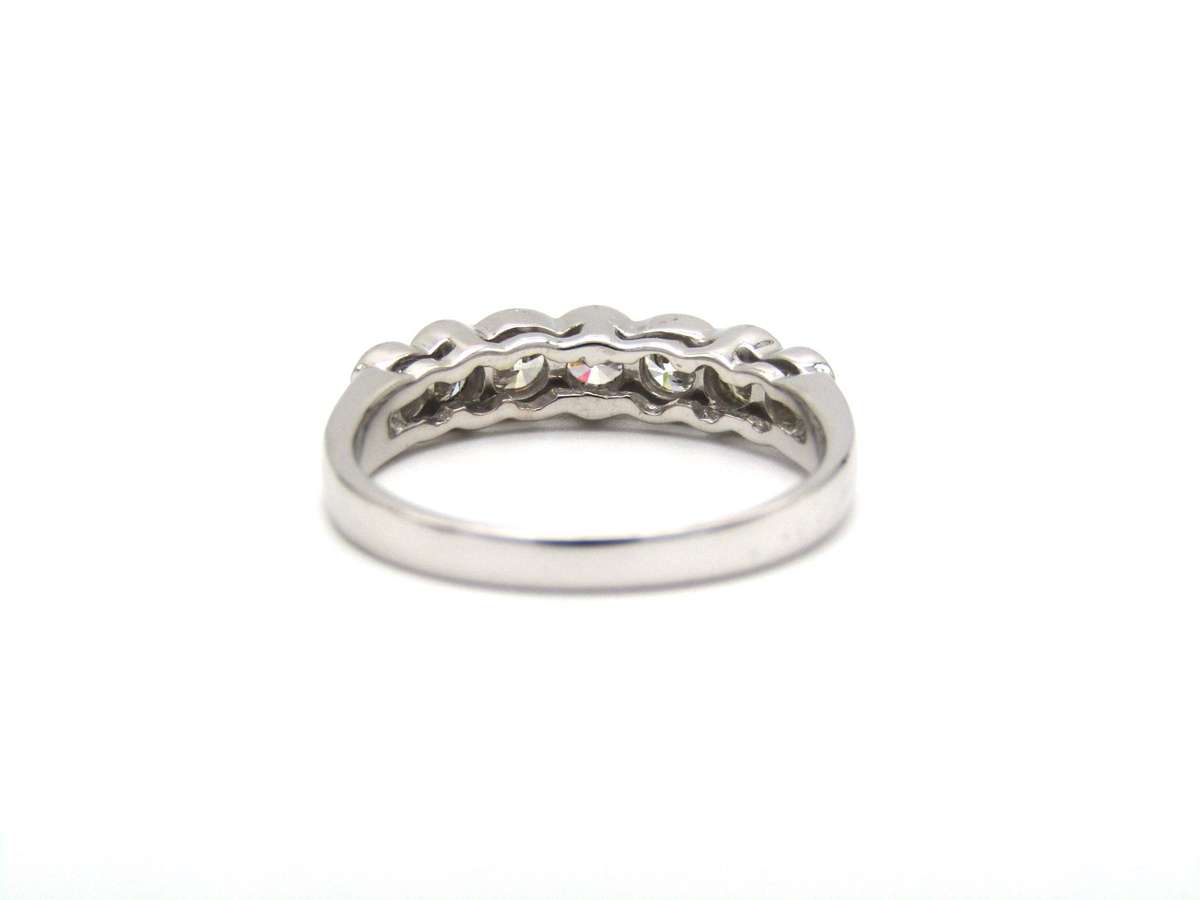 Estate, 18K gold diamond half eternity ring