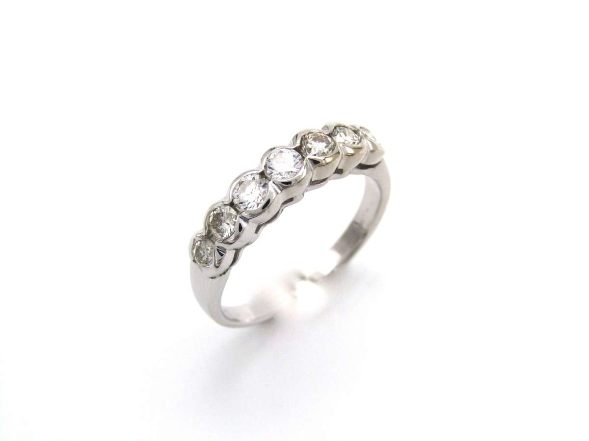 Estate, 18K gold diamond half eternity ring