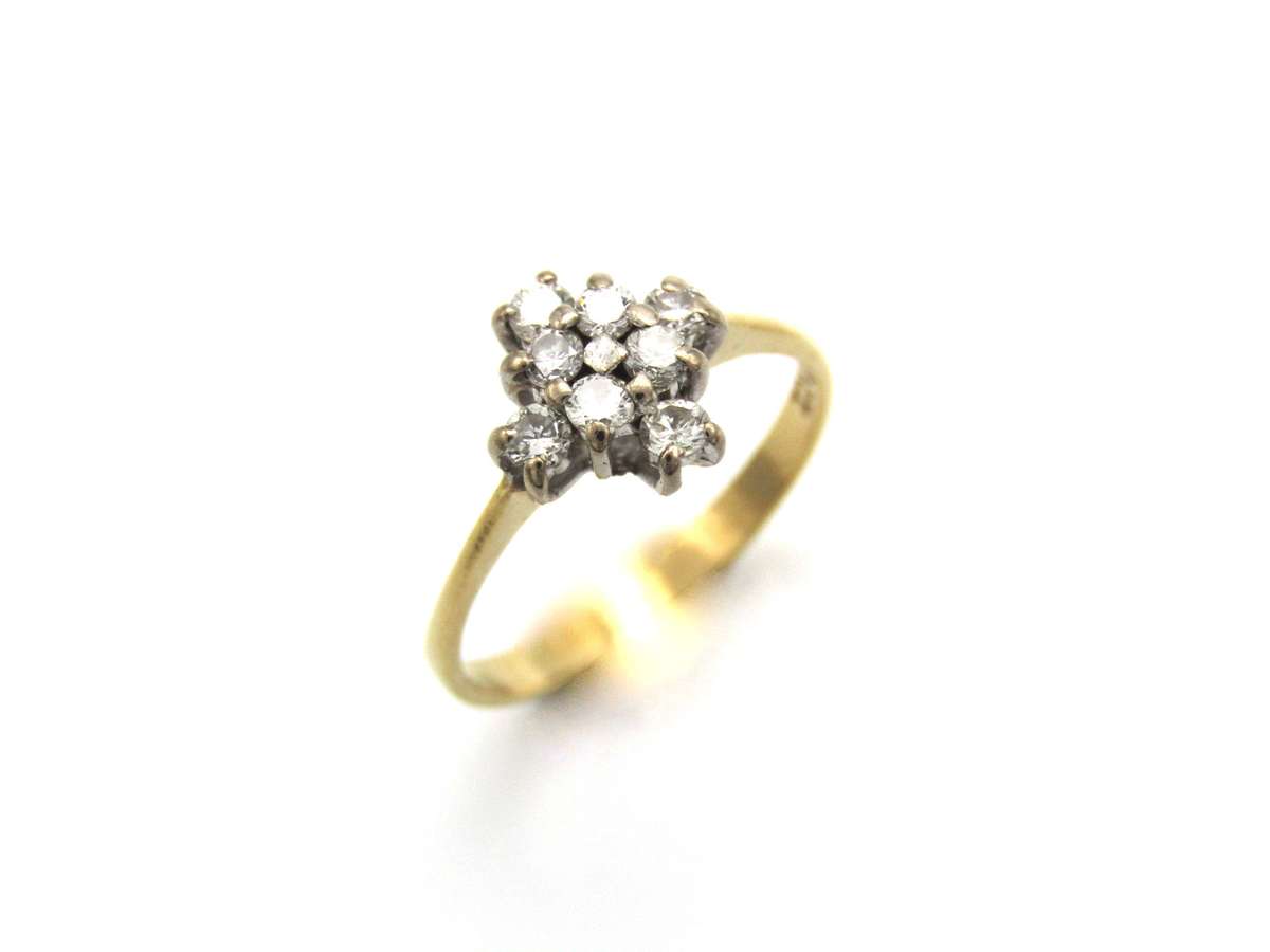 Vintage, 18K gold diamond 'star' ring