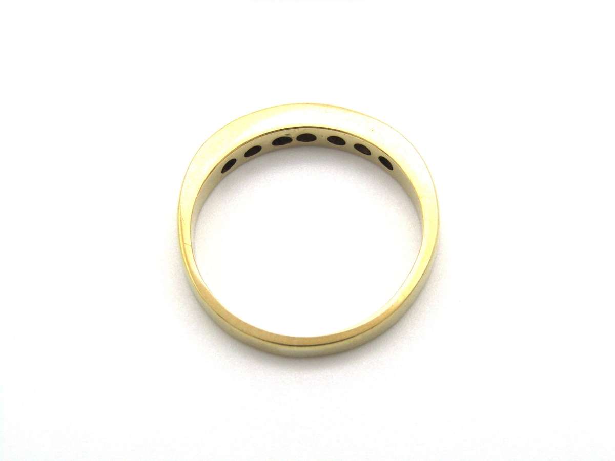 Vintage, 18K gold sapphire and diamond half eternity ring