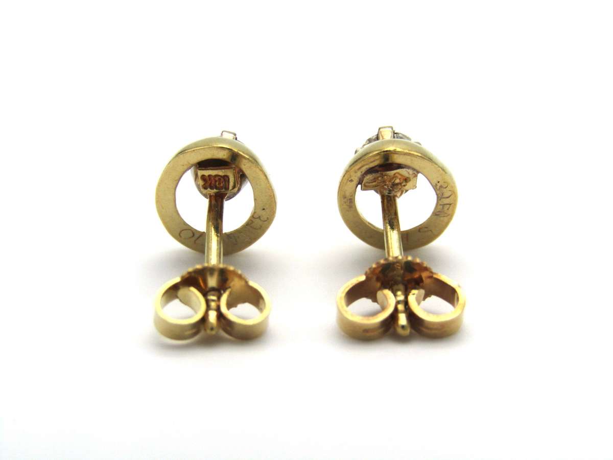 Mid-century, 18K gold diamond stud earrings