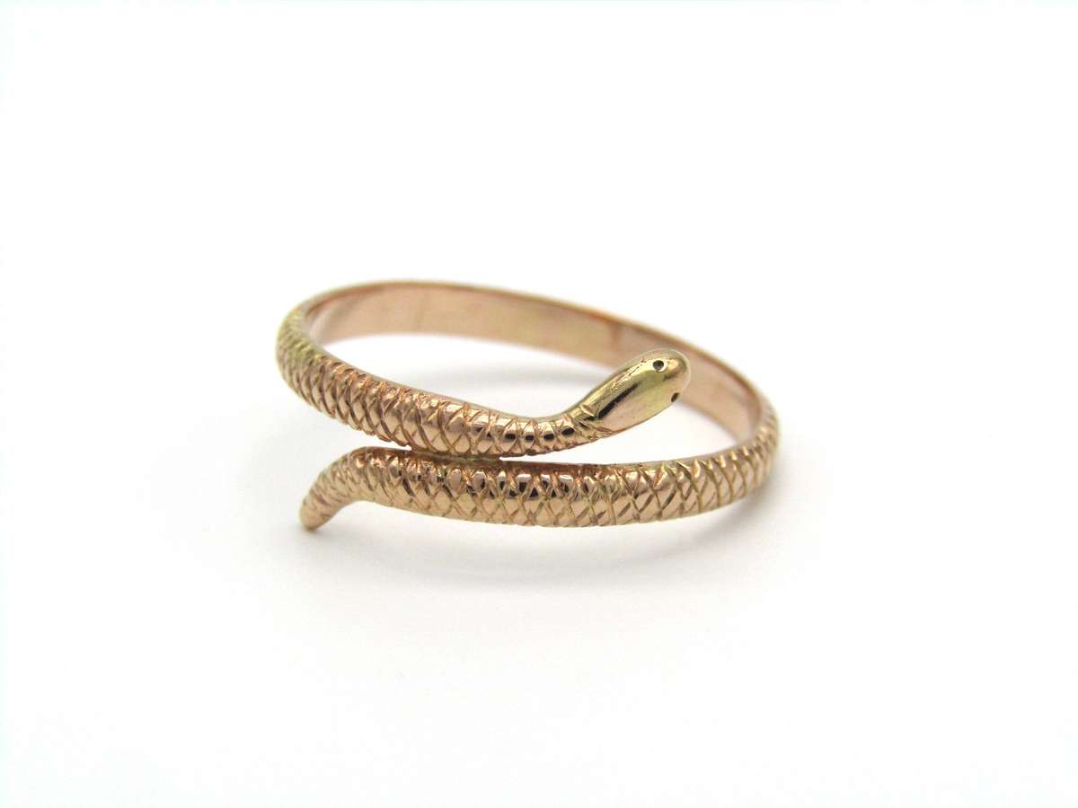Vintage, 14K gold snake ring