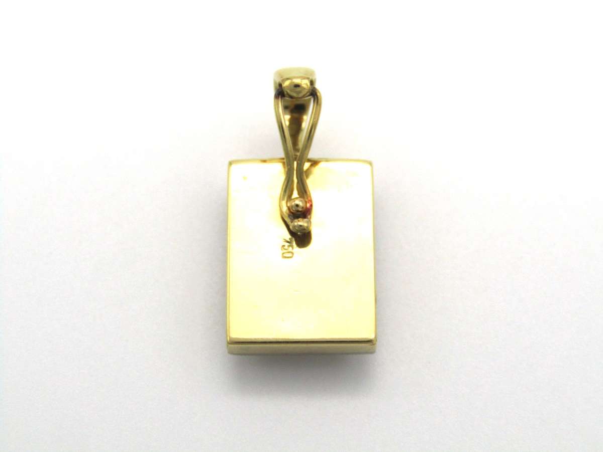 Antique, 18K gold emerald and diamond enhancer