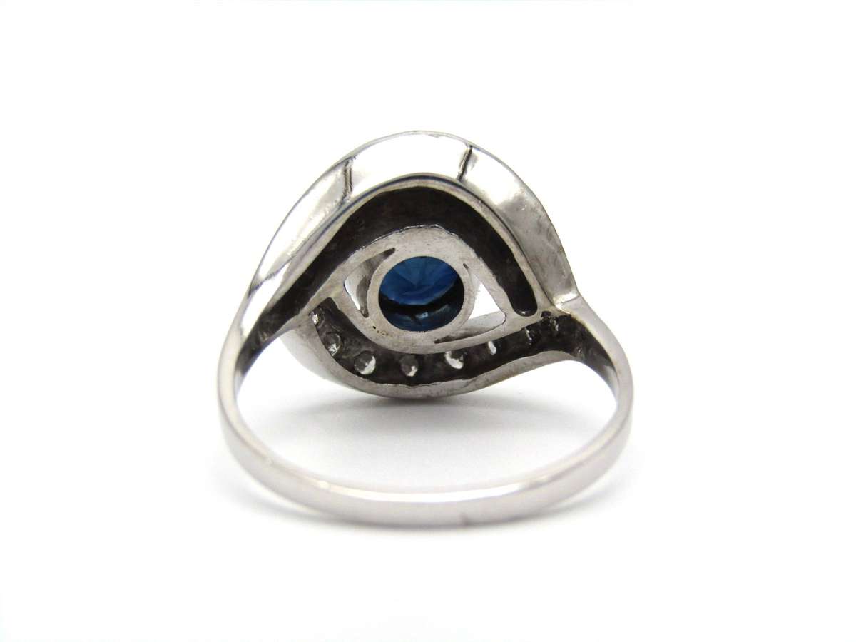 Mid-century, 18K gold sapphire and diamond ring