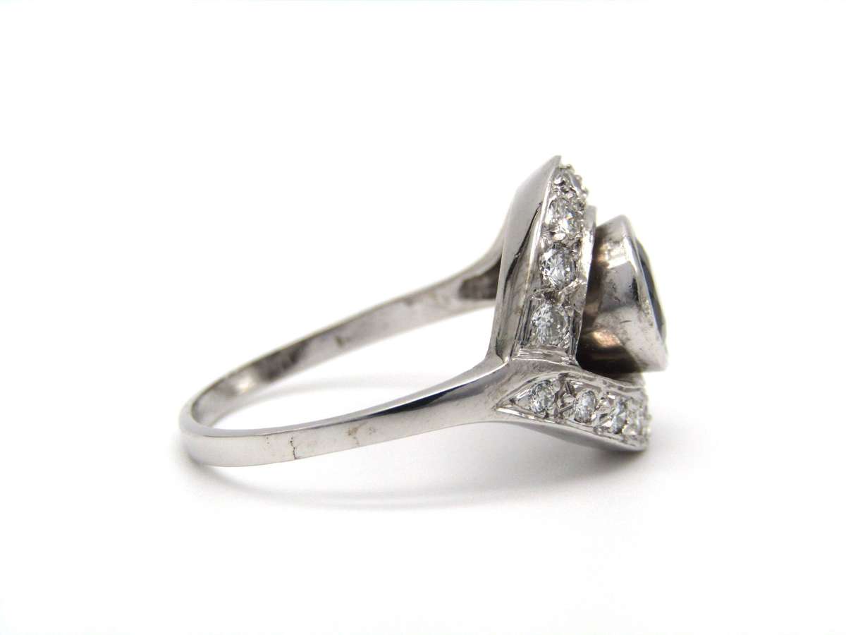 Mid-century, 18K gold sapphire and diamond ring