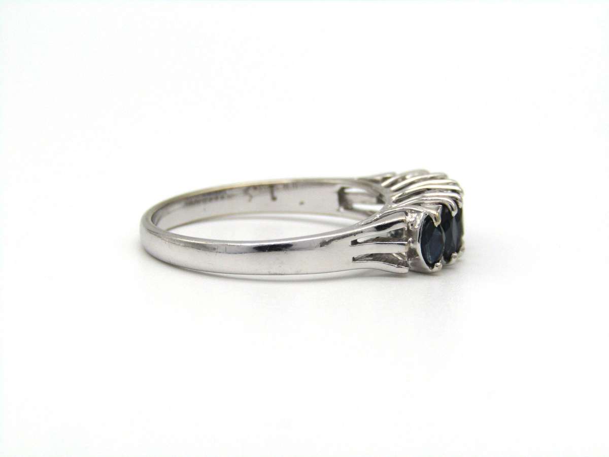 Estate, 14K gold sapphire half eternity ring