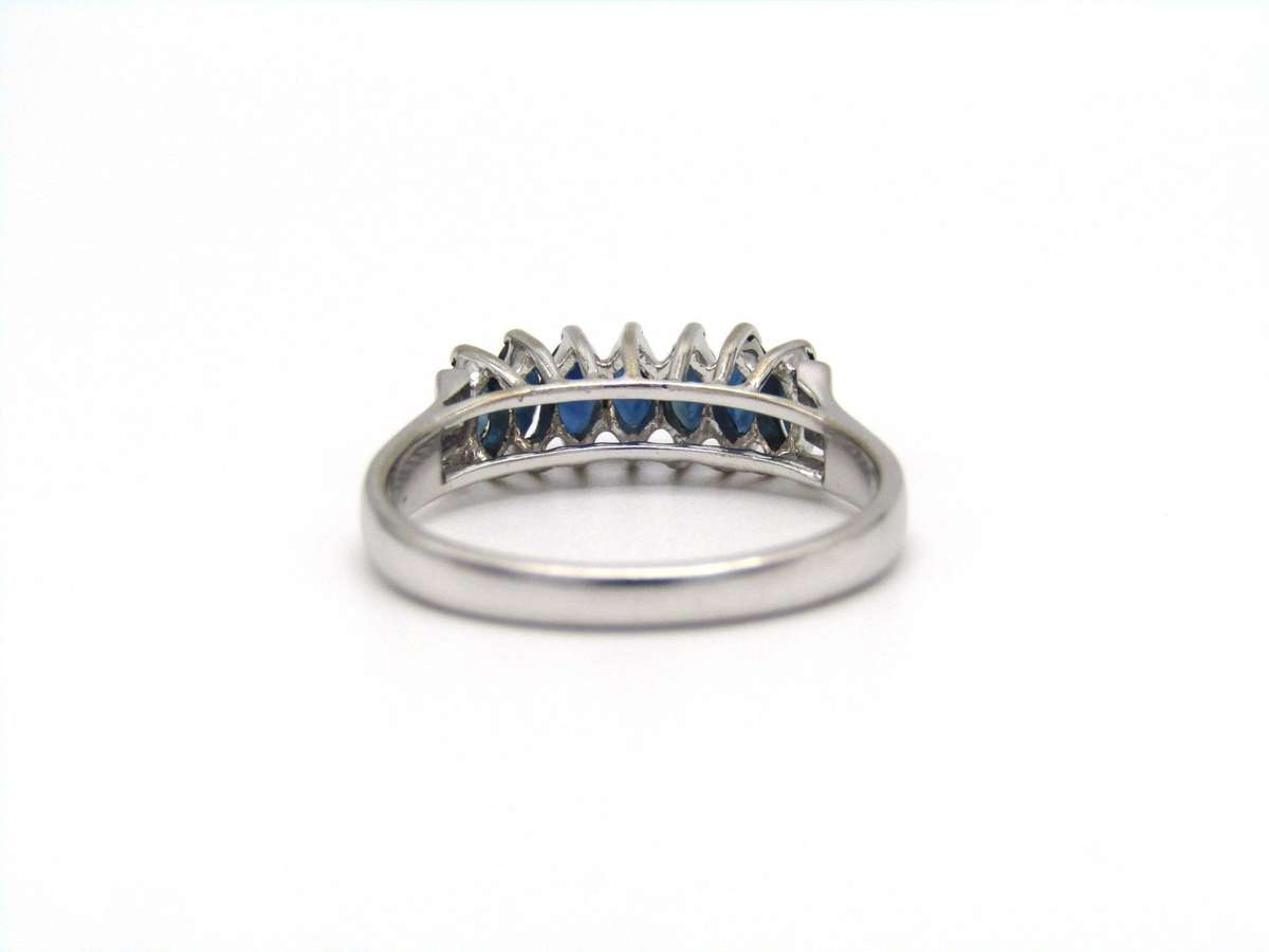 Estate, 14K gold sapphire half eternity ring