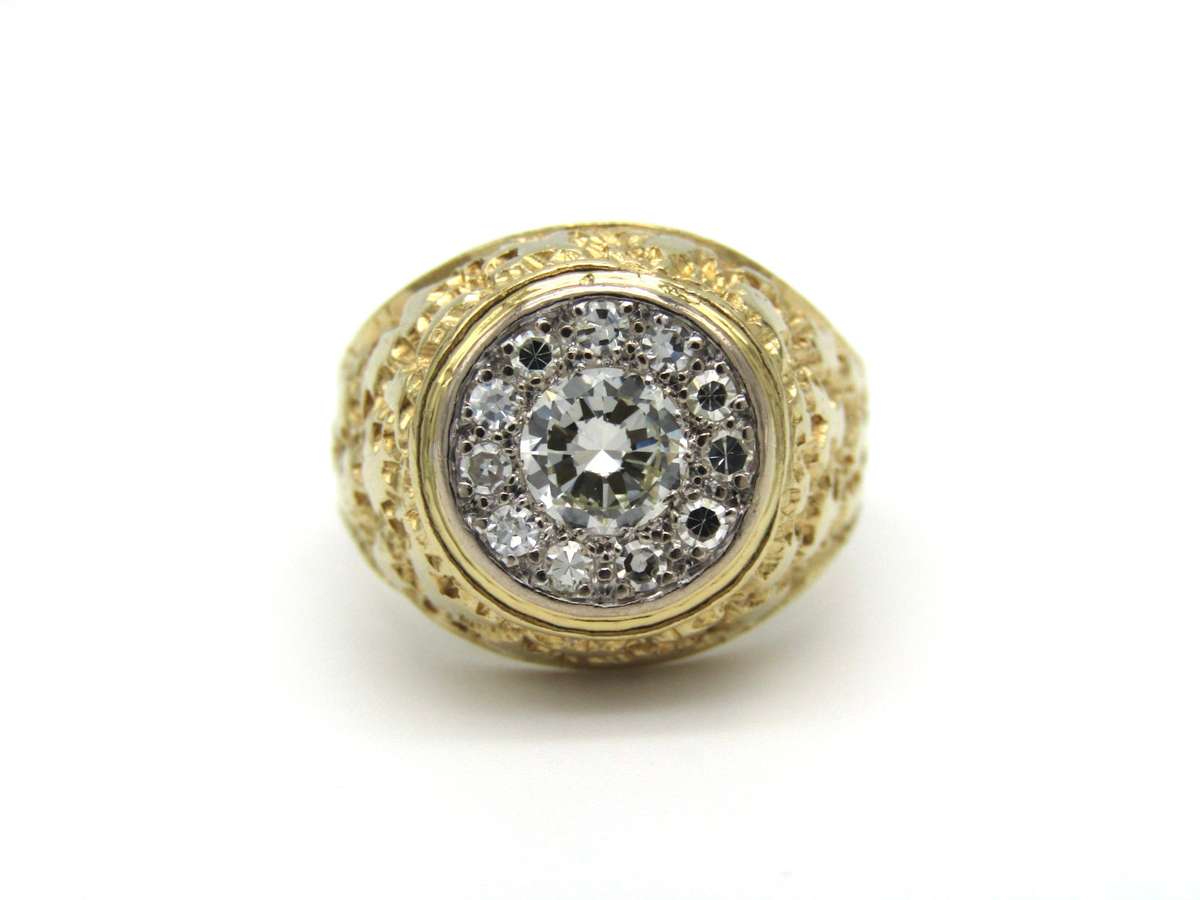 Vintage, 18K gold diamond cluster ring, c.1970s