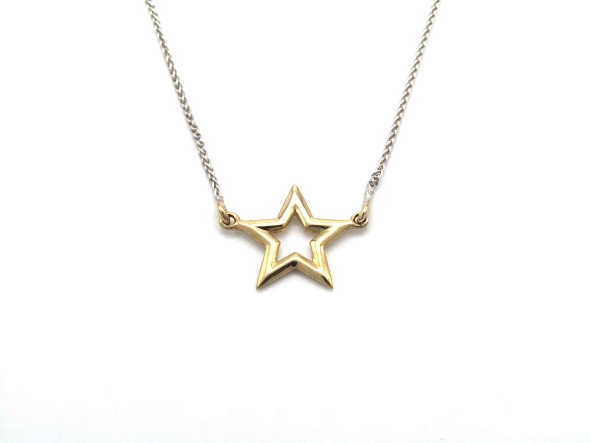 Estate, 9K gold 'star' necklace