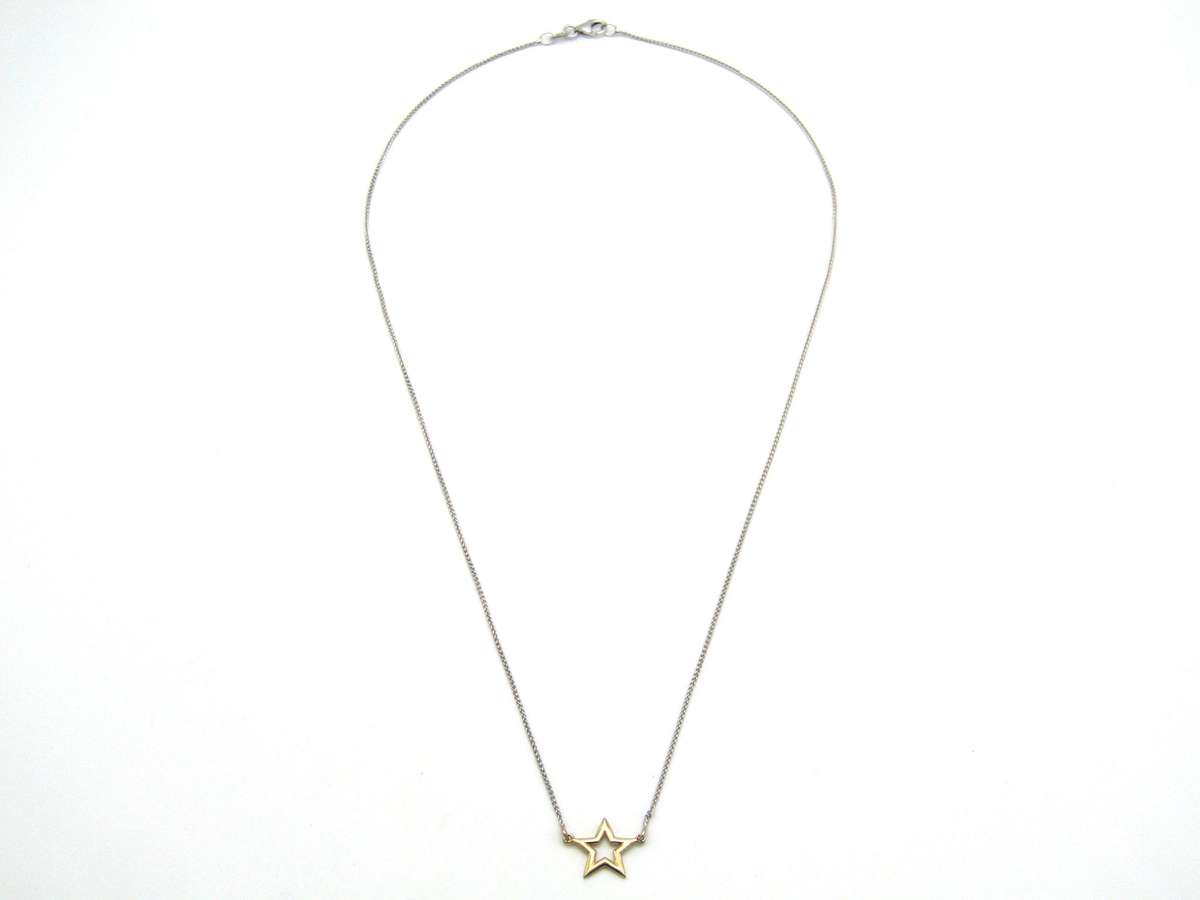 Estate, 9K gold 'star' necklace