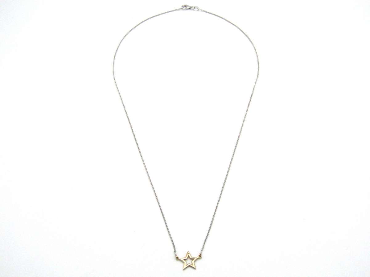 Estate, 9K gold 'star' necklace
