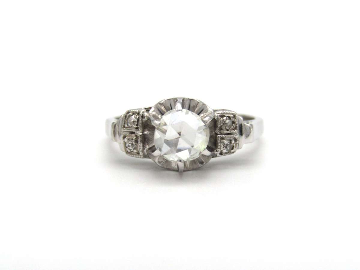 Vintage, 18K gold rose-cut diamond ring, c.1930s