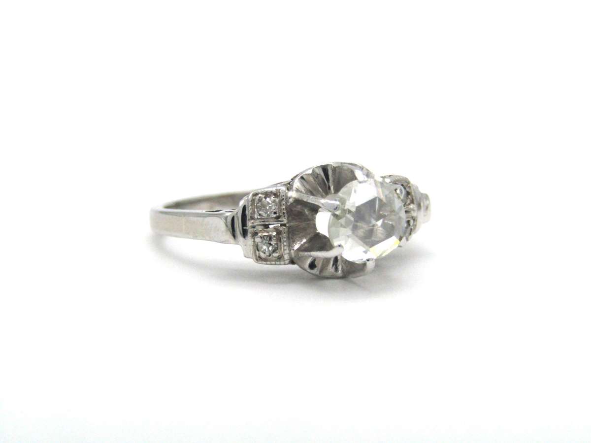Vintage, 18K gold rose-cut diamond ring, c.1930s