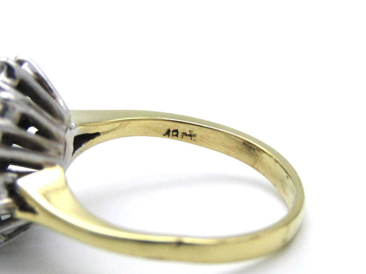 Vintage, 18K gold diamond cluster ring, c.1990s