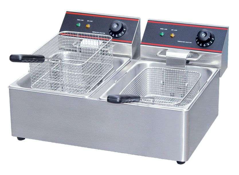 SMTE - Electric Basket Chips Fryer with Double Tank - 10L