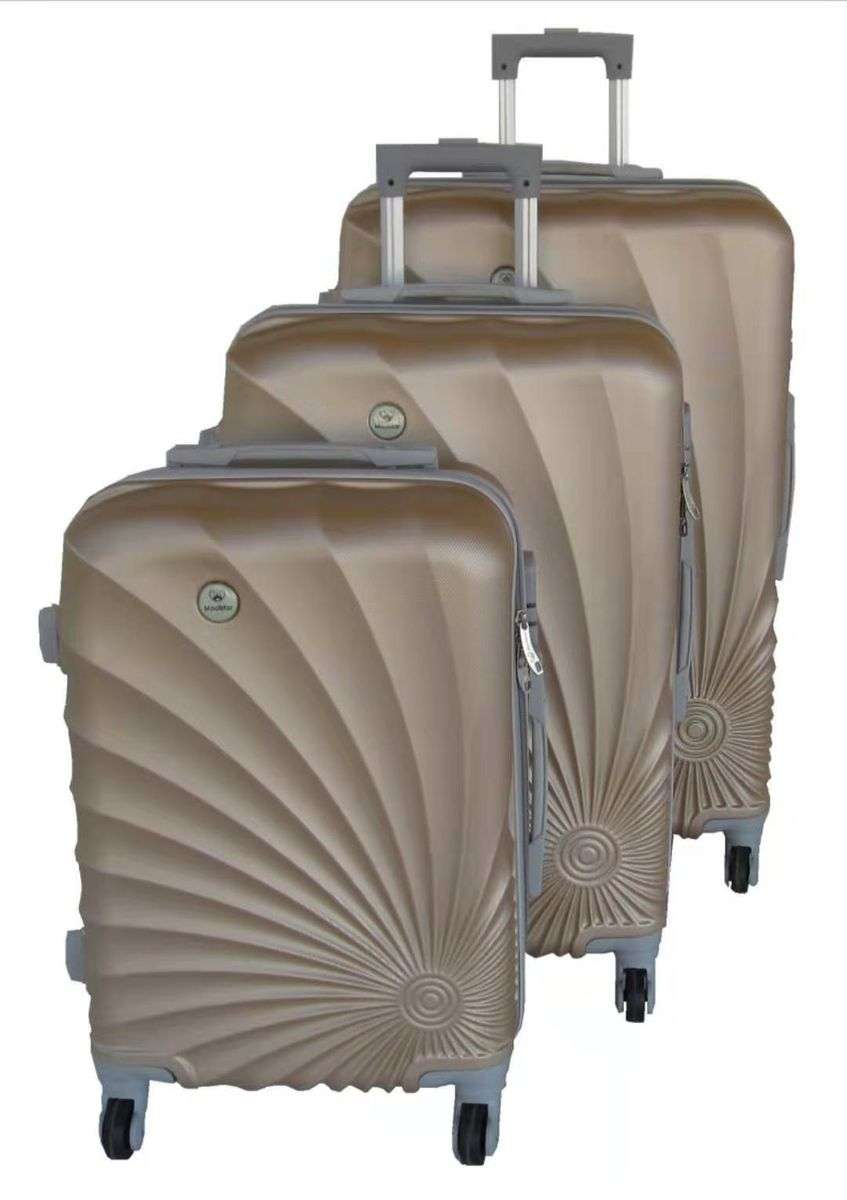 SMTE - Mooistar 3 Piece Spiral Travel Luggage Bag Set - Gold