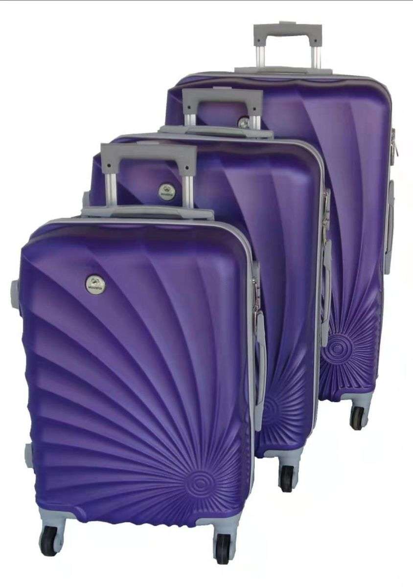 SMTE - Mooistar 3 Piece Spiral Travel Luggage Bag Set - Purple