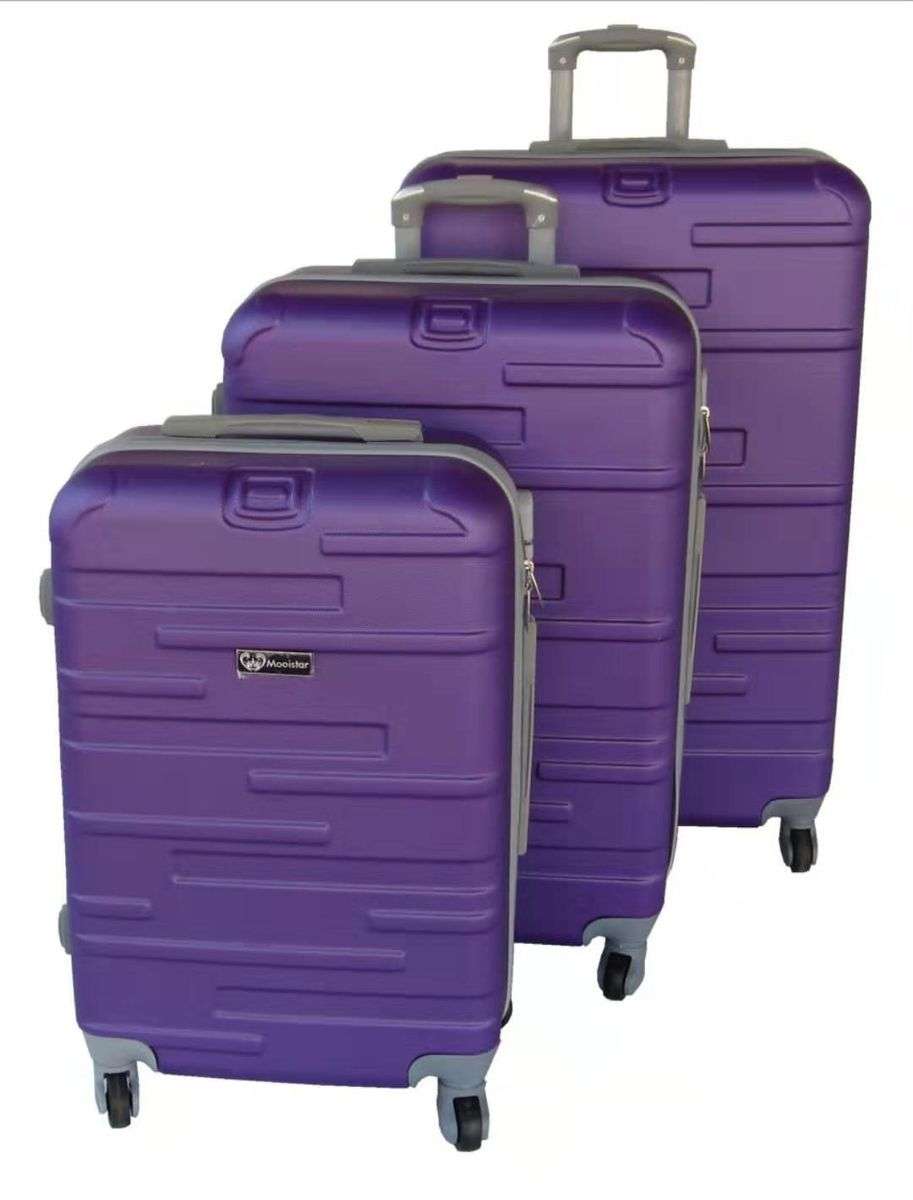 SMTE - 3 Piece Holiday Travel Luggage Bag Set - Purple