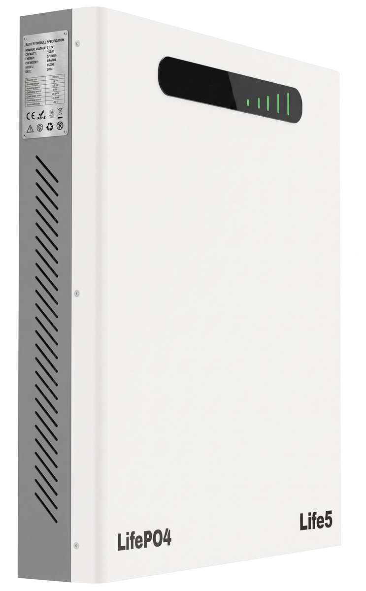 SMTE 5.12kWh 51.2V 100Ah Slim-Line LiFePO4 Battery  Wall Mount