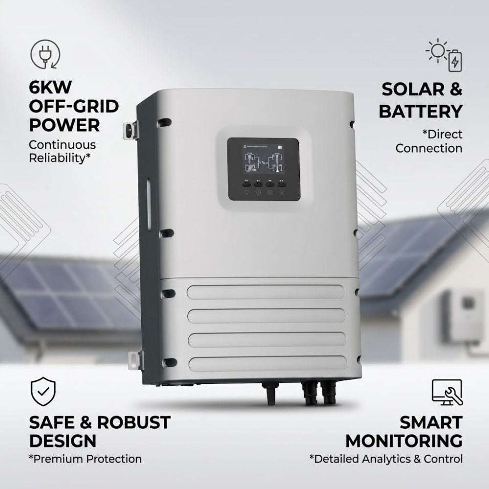SMTE 6KW Off-Grid Solar Inverter  Dual MPPT IP65 Pure Sine Wave