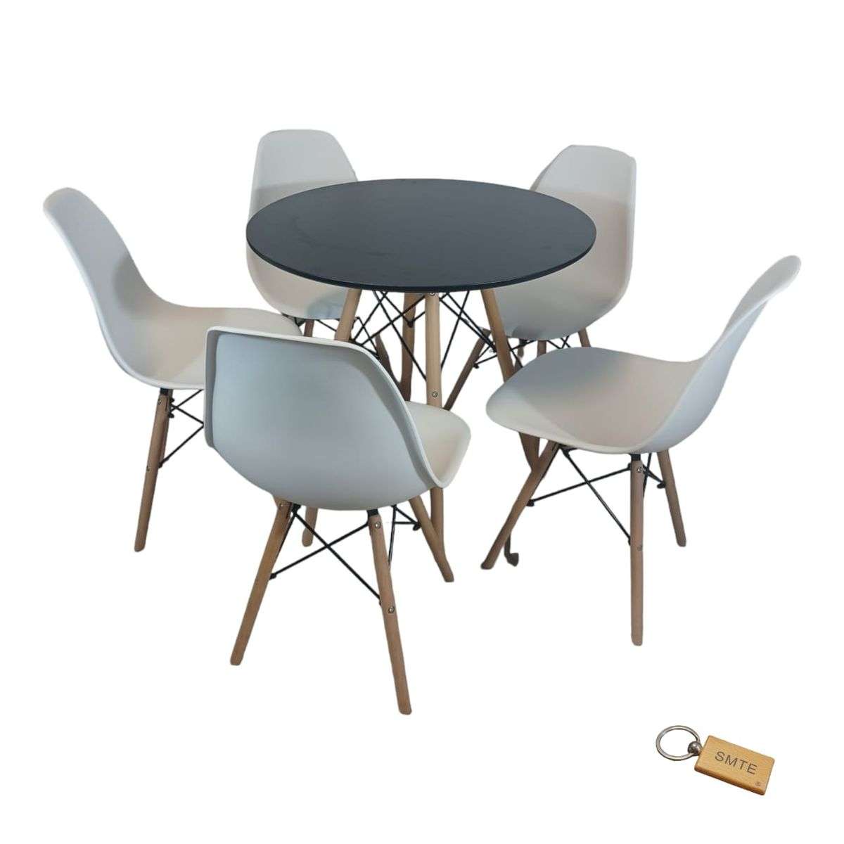 SMTE -  White Chair with Black table with  KeychainSet With 5