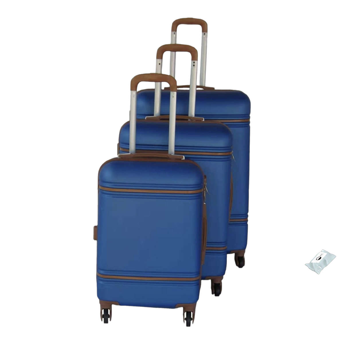 SMTE -  Quality EXO Travel Luggage Bag Set and  Tieback - 3 Piece - Blue