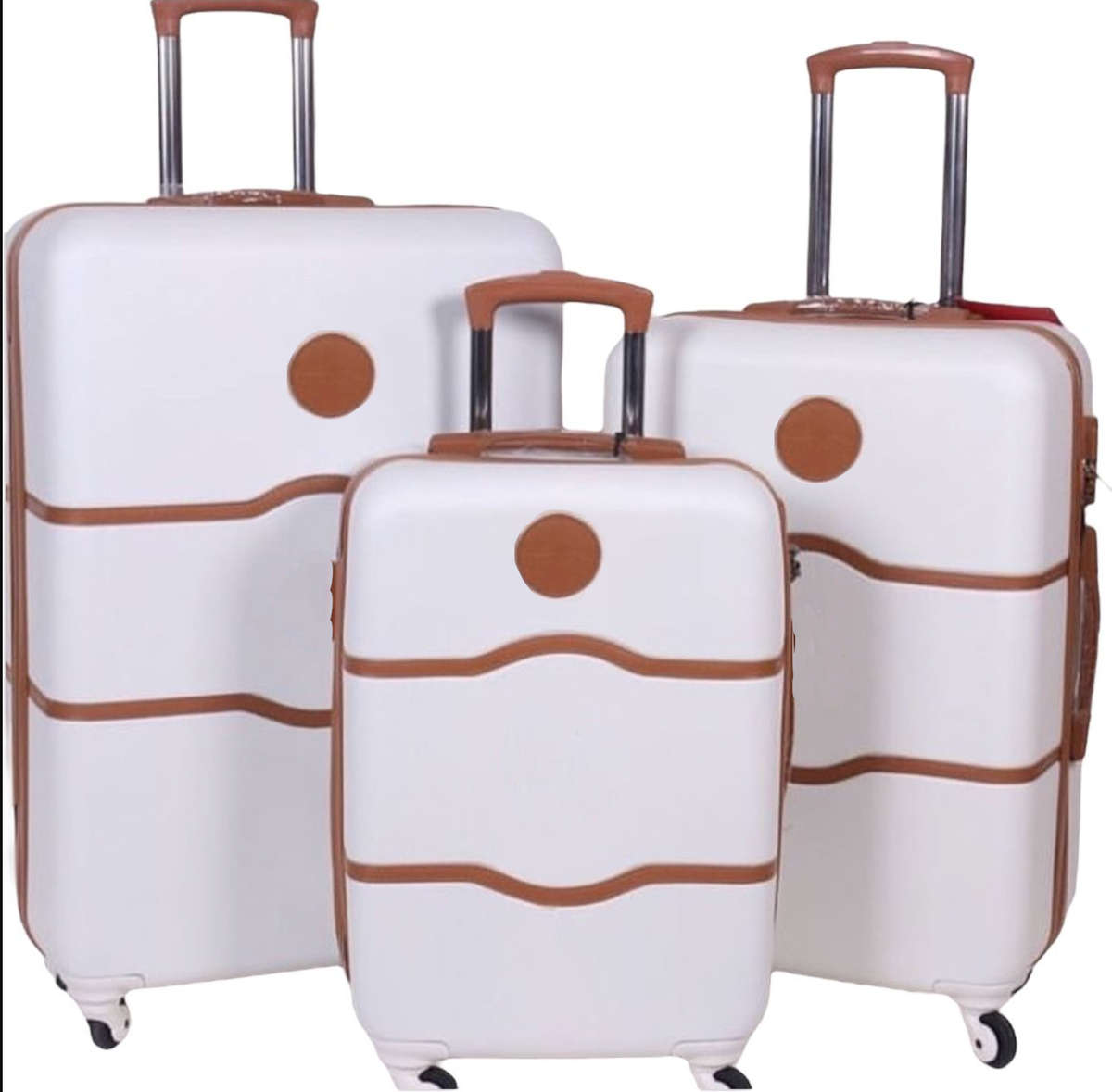 SMTE -  Elegant 3inLuggage Set: Travel in Style and ComfortWhite