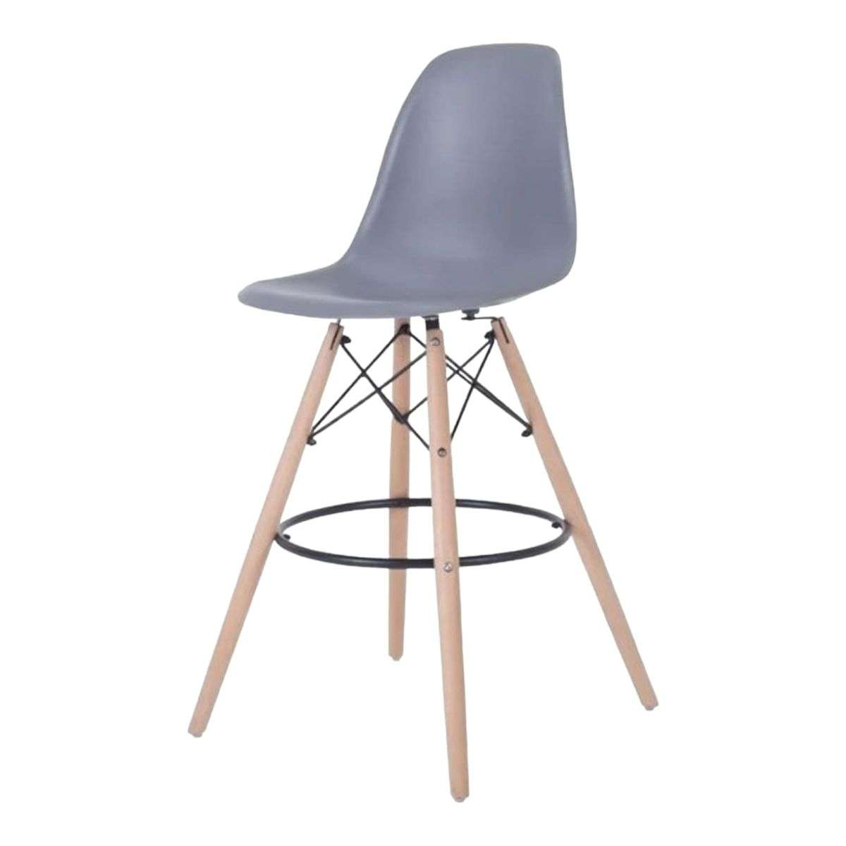 SMTE -  Modern Style Ring Chair Counter/Bar Stools - Assembled - Grey