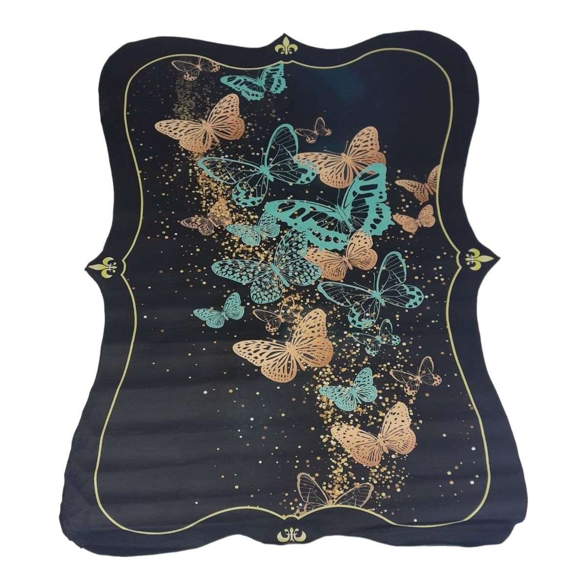 SMTE -   Quality Large 3D Printed European Style Rug - Black & Gold - F1 - B16