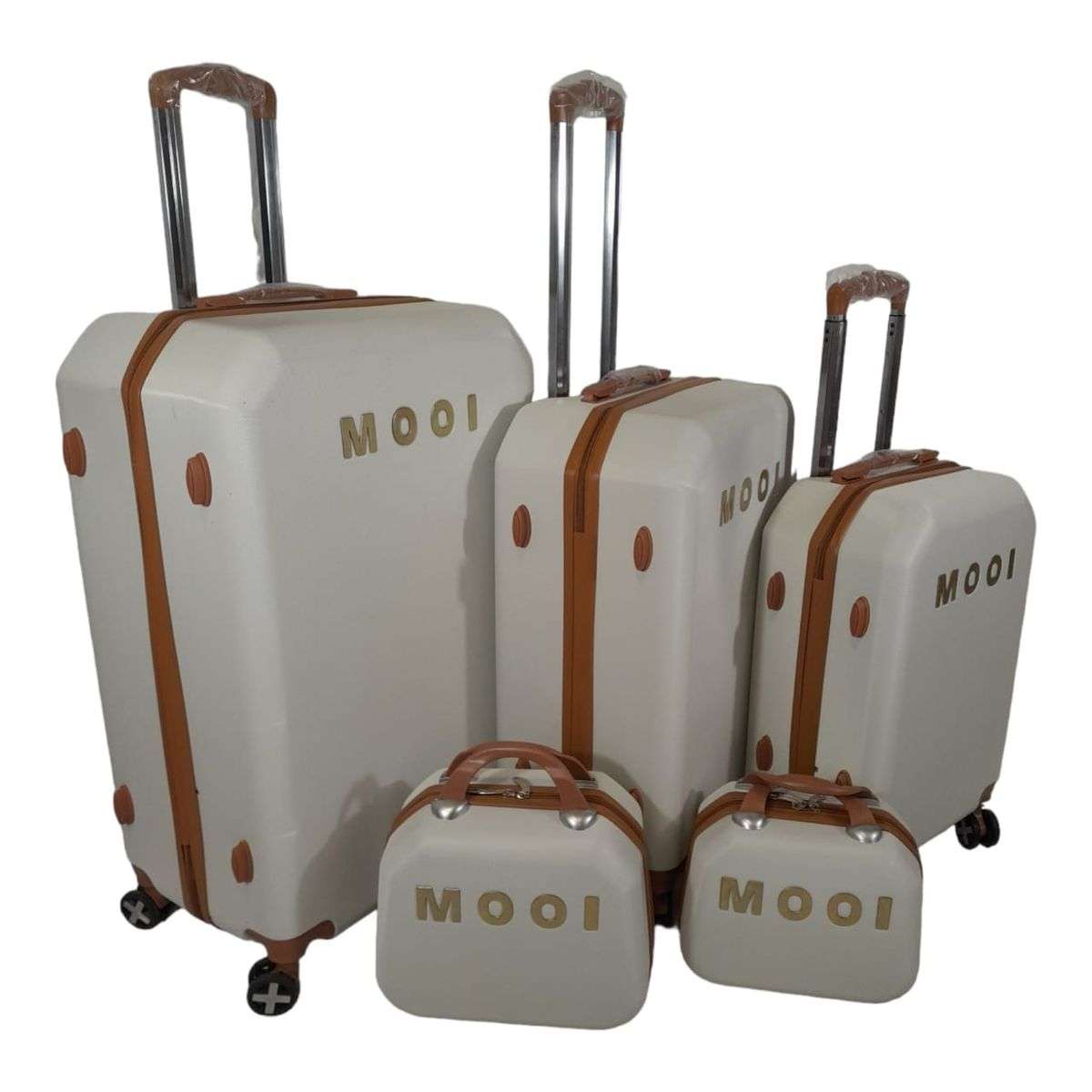 SMTE -  Quality Luggage Suitcase Hardshell Mooistar 5 Piece - White