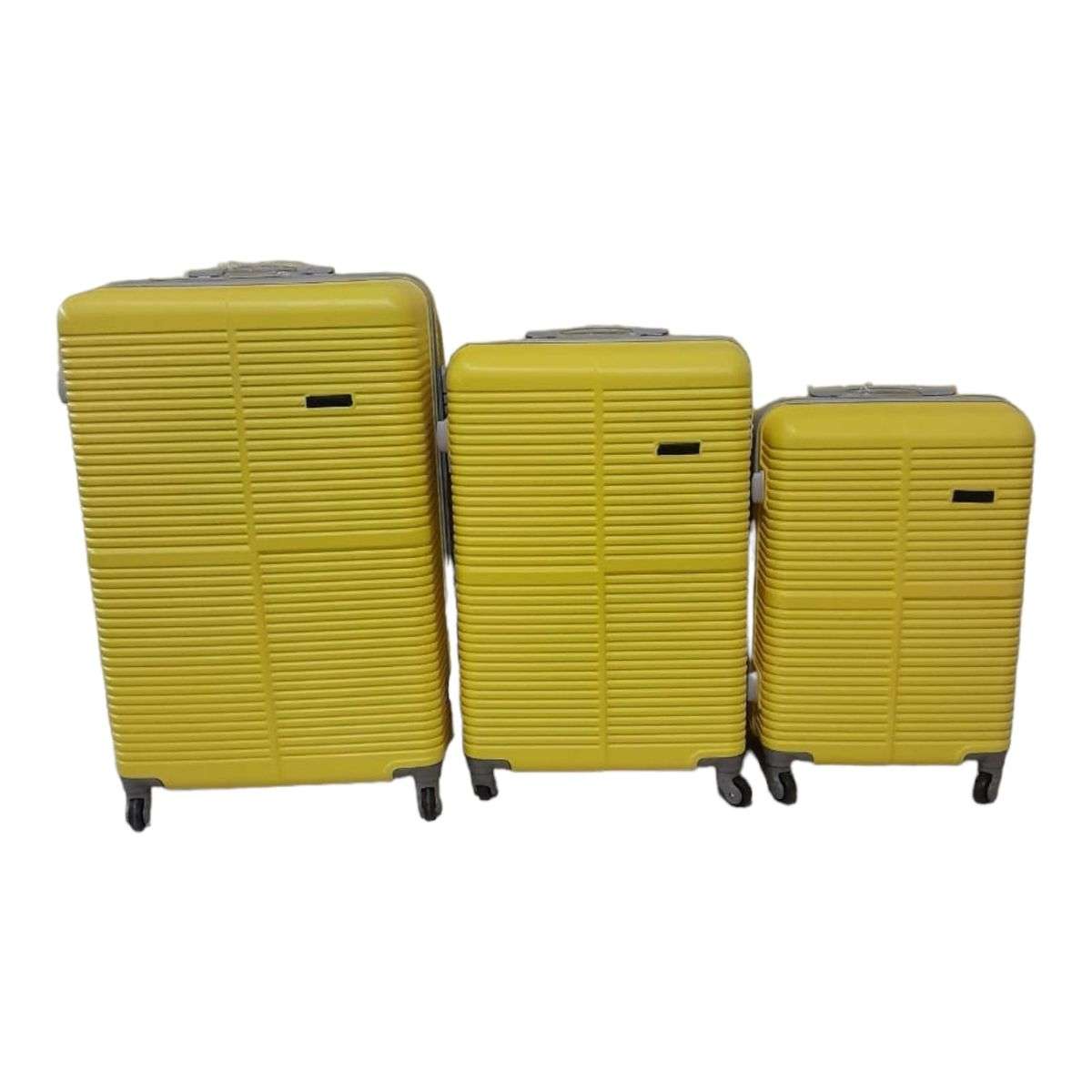 SMTE -  Quad Wheel Quality Travel Ware - 3 Piece Luggage Set - DX06 - Yellow